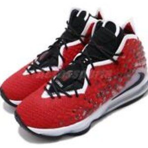 NEW Nike Lebron XVII 17 Uptempo University Red/White/Black BQ3177-601